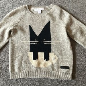 Adorable Burberry kids grey cat sweater.
